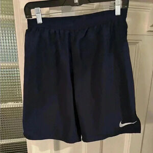Nike men’s Dri fit shorts navy, lined, side & zip pockets sz medium